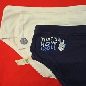 White and Navy Graphic Underwear Set